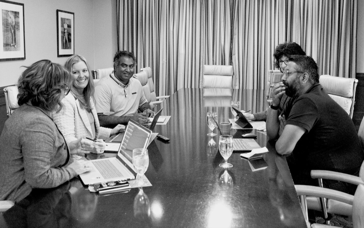 The BlueTree VC team in a working session around the boardroom table